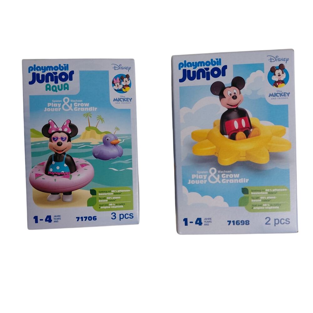 PLAYMOBIL JUNIOR Disney Toddler Playset Lot - NIB (Minnie 71706 & Mickey 71698)